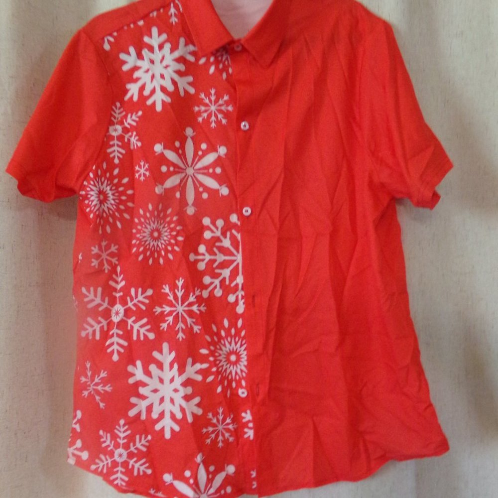 Button up snowflake shirt